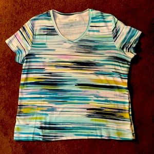 Croft & Barrow Classic Tee. Women’s multi color s/s TeeShirt